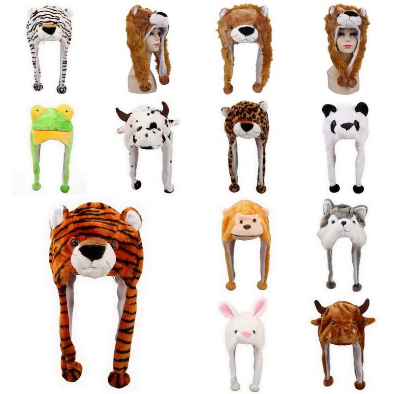 Gorra de peluche animales