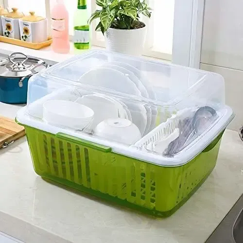 Porta platos plástico con tapa